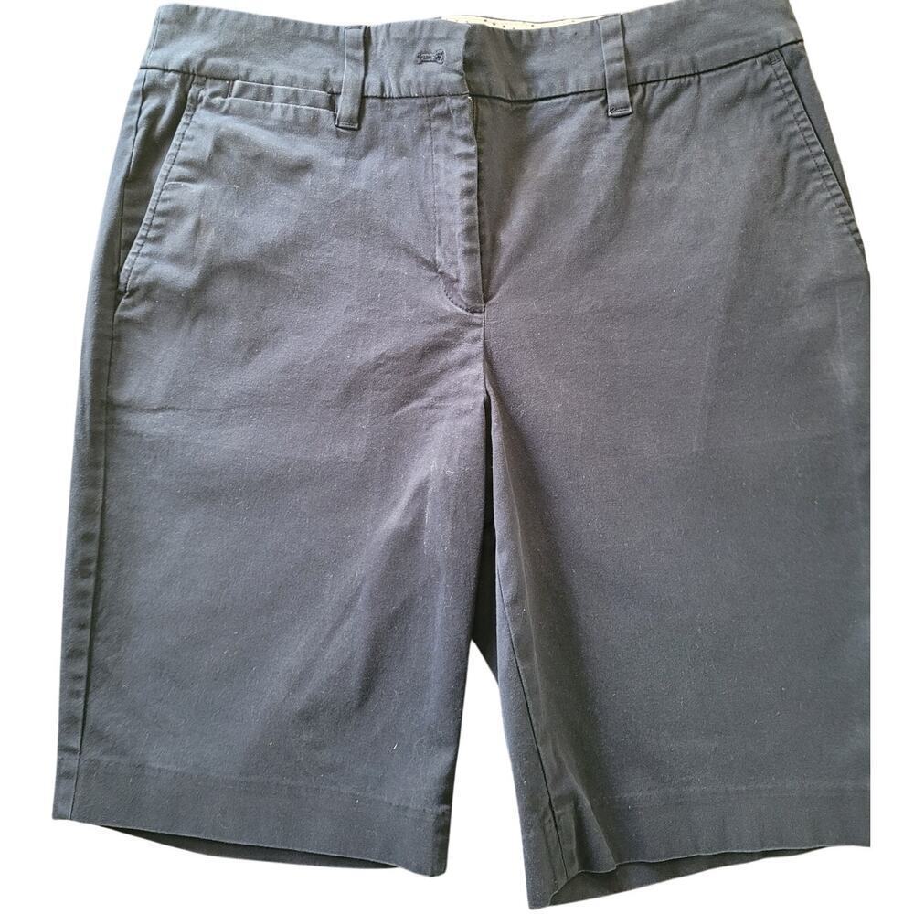 Talbots Blue Long Chino Shorts Zip/button Closure 4 pockets Sz 6